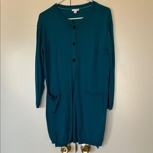 J. Jill teal green  Cardigan Sweater